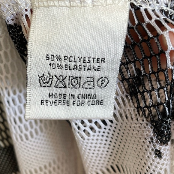 Dor Dor Couture Beach Swimsuit Cover Black White Mesh Modern Contemporary Size L - Picture 6 of 7